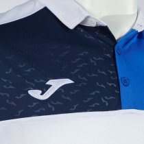 JOMA CREW V SHORT SLEEVE POLO FEHÉR KÉK SÖTÉTKÉK